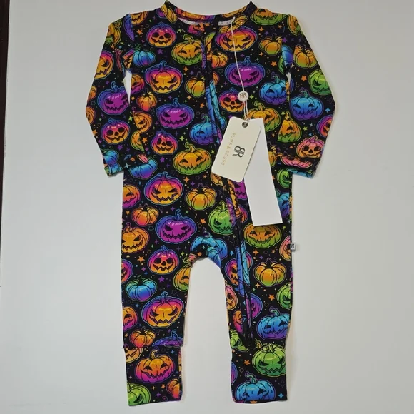 Bums & Roses Halloween Bamboo Zippered Bodysuit - Picture 1 of 4
